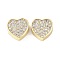 Brass Clear Cubic Zirconia Beads, Long-Lasting Plated, Lead Free & Cadmium Free, Heart, Real 18K Gold Plated, 8.8x9.5x4.4mm, Hole: 1.6mm