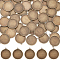 50Pcs Flat Round Alloy Pendant Cabochon Settings, Plain Edge Bezel Cups, Cadmium Free & Lead Free, Antique Bronze, Tray: 25mm, 31x28x2mm, Hole: 2mm