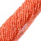 Cat Eye Beads Strands, Round, Faceted, Orange Red, 3mm, Hole: 0.2mm, 14.17 inch(36cm), 122pcs/strand