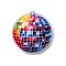 Printed Transparent Acrylic Pendants, Round, Colorful, 40.5x38x2.5mm, Hole: 2mm