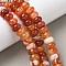 Natural Red Agate Beads Strands, Dyed & Heated, Rondelle, Orange Red, 8~8.5x4.5~5.5mm, Hole: 1.4mm, about 41pcs/strand, 7.40~7.48''(18.8~19cm)
