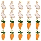 20Pcs 2 Style Alloy Enamel Pendants, Cadmium Free & Lead Free, Light Gold, Rabbit & Carrot, Mixed Color, 17~22x9~11x1.5mm, Hole: 1.4~1.6mm, 10pcs/style