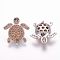 Brass Micro Pave Cubic Zirconia Beads, Tortoise, Orange, 20.5x19x6mm, Hole: 2mm