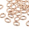 304 Stainless Steel Jump Rings, Close but Unsoldered, Open Jump Rings, Oval, Rose Gold, 22 Gauge, 4x3x0.6mm, Inner Diameter: 1.5x2.5mm