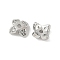 Brass Micro Pave Clear Cubic Zirconia Bead Caps, 4-Petal Flower, Platinum, 5x5x2.5mm, Hole: 1mm