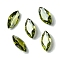 Cubic Zirconia Cabochons, Point Back, Horse Eye, Olive Drab, 8x4x2mm