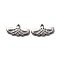 304 Stainless Steel Pendants Cabochon Settings for Enamel, Leaf, Stainless Steel Color, 10x20x2mm, Hole: 1.4mm