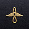 201 Stainless Steel Pendants, Angel, Golden, 14x15x1mm, Hole: 1.5mm