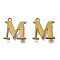 PVD Vacuum Plating  304 Stainless Steel Charms, Laser Cut, Alphabet, Antique Bronze, Letter.M, 12x11.5x0.8mm, Hole: 1mm