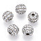 Handmade Indonesia Beads, with Metal Findings, Round, Platinum, WhiteSmoke, 17x15mm, Hole: 3mm