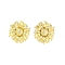 Brass Earring for Women, Flower, Stud Earrings, Real 18K Gold Plated, 24x24mm