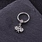 316L Stainless Steel Micro Pave Cubic Zirconia Hoop Nose Rings with Charms, Flag, Inner Diameter: 10mm, Pin: 1.2mm