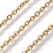 Ion Plating(IP) 304 Stainless Steel Cable Chains, Soldered, with Spool, Flat Oval, Real 18K Gold Plated, 2.5mm, about 82.02 Feet(25m)/Roll