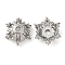 Brass Micro Pave Clear Cubic Zirconia Bead Caps, Cadmium Free & Nickel Free & Lead Free, Flower, Platinum, 10.5x10.5x4mm, Hole: 1.8mm