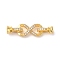 Rack Plating Brass Micro Pave Cubic Zirconia Fold Over Clasps, Long-Lasting Plated, Lead Free & Cadmium Free, Real 18K Gold Plated, 39mm, Clasp: 12.5x7x6.5mm, link: 20.5x10x3.5mm.