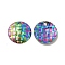 Ion Plating(IP) 304 Stainless Steel Pendants, Flat Round Charm, Rainbow Color, 20x3mm, Hole: 1.8mm