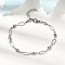 304 Stainless Steel Link Bracelets, Oval Jewlery for Women, Heart, Stainless Steel Color, 6-7/8 inch(17.6cm)
