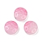 Transparent Glass Beads, Flat Round with Moon & Star, Baking Paint, Pale Violet Red, 13x6mm, Hole: 1mm