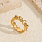 Geometric Stainless Steel Finger Rings, Real 18K Gold Plated, 6mm