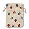 Burlap Packing Pouches Drawstring Bags, Rectangle, Navajo White, Anchor & Helm, 13.5~14x10x0.35cm