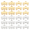 40Pcs 4 Style 304 Stainless Steel Chandelier Component Links, 3 & 4 Loop Connector, Rectangle, Platinum & Golden, 5x7.5~8x1.5mm, Hole: 1mm, 10pcs/style