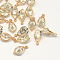 Horse Eye Alloy Charms, with Cubic Zirconia, Light Gold, 15x8x5mm, Hole: 1mm