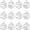 30Pcs 2 Styles 304 Stainless Steel Charms, Hollow, Sports Goods, Basketball & Volleyball, Stainless Steel Color, 12x10x1mm, Hole: 1mm, 15pcs/style