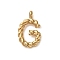 316 Surgical Stainless Steel Pendants & Charms, Golden, Letter G, 14x8.5x2mm, Hole: 2mm
