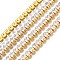 Square Cubic Zirconia Strass Chains, Gold Plated Brass Link Chains, Cadmium Free & Lead Free, Soldered, with Spool, Clear, 3.5mm, about 16.40 Feet(5m)/Roll