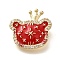 Brass Micro Pave Cubic Zirconia Pendents, Bear Charms, with Enamel, Real 18K Gold Plated, Rack Plating, Lead Free & Cadmium Free, Red, 17.5x18x2.5mm, Hole: 2.5x2mm