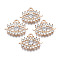 Alloy Pendants, with Rhinestone, Light Gold, Cadmium Free & Lead Free, Horse Eye, Crystal, 14x18.5x3.5mm, Hole: 1mm