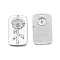 Brass Pendants, Cadmium Free & Nickel Free & Lead Free, Rectangle with Sunflower, Real Platinum Plated, 28x16x3mm, Hole: 1.8mm