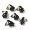 Handmade Porcelain Beads, Bird, Famille Rose Porcelain, Black, 19.5~20.5x16~19x11~11.5mm, Hole: 1.8mm