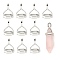 Brass Pendant Hexagon Bead Cap Bails, for Point Gemstone Pendant Making, Platinum, 15.5x12mm, Hole: 2.5x4mm, 8x10mm inner diameter