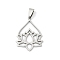 201 Stainless Steel Pendants, Lotus, Stainless Steel Color, 33.5x25x1mm, Hole: 8x4.5mm