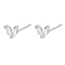 Silver 925 Sterling Silver Micro Pave Cubic Zirconia Stud Earrings, Leaf, Clear, 5.5mm