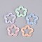 Transparent Luminous Acrylic Pendants, with Glitter Powder, Star, Mixed Color, 29.5x30.5x5mm, Hole: 1.8mm, about 320pcs/500g