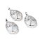 Opalite Pendants, with Platinum Tone Brass Findings, Lead Free & Cadmium Free, Teardrop with Dragonfly Charms, 40~40.5x26~26.5x9~9.5mm, Hole: 5x7mm