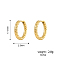 Simple Stainless Steel Textured Oval Hoop Earrings, Real 18K Gold Plated, 17.5mm