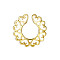 Alloy Heart Clip On Nipple Rings, Golden, 11mm