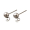 201 Stainless Steel Stud Earring Findings, with Loop and 304 Stainless Steel Pins, Round, Stainless Steel Color, 16x8x5mm, Hole: 1.8mm, Pin: 11x0.5mm