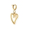Heart 304 Stainless Steel Pendant Decorations, with Spring Ring Clasps, Ion Plating(IP), Real 18K Gold Plated, 18mm, Pendant: 11x7x1mm