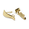 Brass Stud Earring Findings, Real 18K Gold Plated, 19x7mm, Hole: 2mm, Pin: 0.8mm