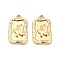 Rack Plating Alloy Pendants, Rectangle with Butterfly Charms, Golden, 23x14x2.5mm, Hole: 2mm