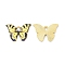 Alloy Enamel Pendants, Light Gold, Cadmium Free & Nickel Free & Lead Free, Butterfly Charm, Yellow, 15x21.5x1.5mm, Hole: 2x3mm
