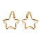 304 Stainless Steel Screw Carabiner Lock Charms, for Necklaces Making, Quick Links, Star, Golden, 35.5~36.5x30.5x4mm, Screw: 7x4mm