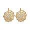 Brass Micro Pave Cubic Zirconia Pendants, Spider Web Charms, Cadmium Free & Lead Free, Rack Plating, Long-Lasting Plated, Real 18K Gold Plated, 43x36x7mm, Hole: 4.5x3.5mm