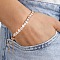 Brass Micro Pave Clear Cubic Zirconia Slider Bracelets for Women, Square, Rose Gold, 5-1/8 inch(13cm)