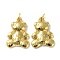 Brass Pendants, Long-Lasting Plated, with Jump Ring, Bear, Real 18K Gold Plated, 20x14x3mm, Jump Ring: 5x1mm, Inner Diameter: 3mm