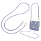 2Pcs 2 Style PU Leather Bag Handles, with Alloy Snap Clasp, Lilac, 357~1300mm, 1pc/style